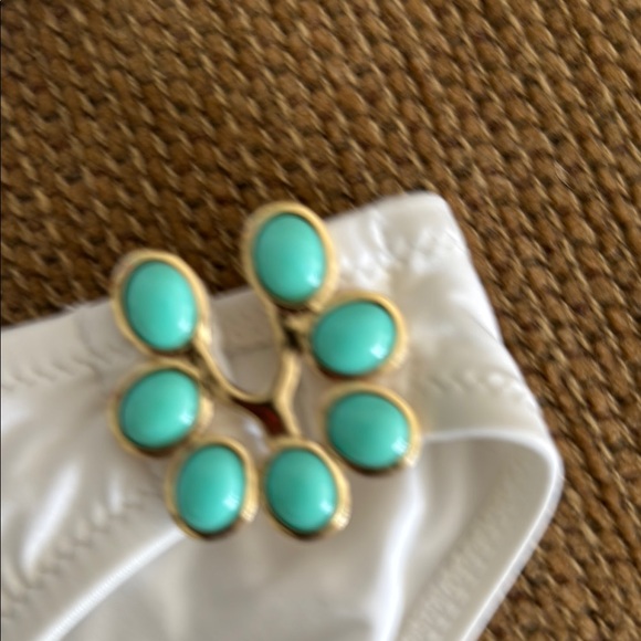 NWT Trina Turk White Bikini Bottom W/gold accents - Picture 5 of 10